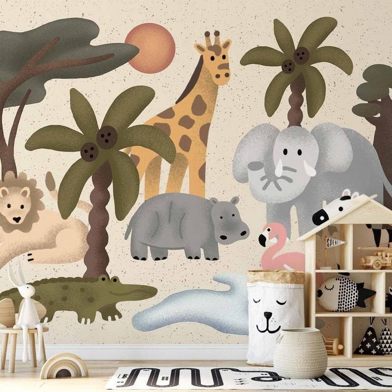Carta da parati - Childrens Africa - Animals With Simple Shapes - 13