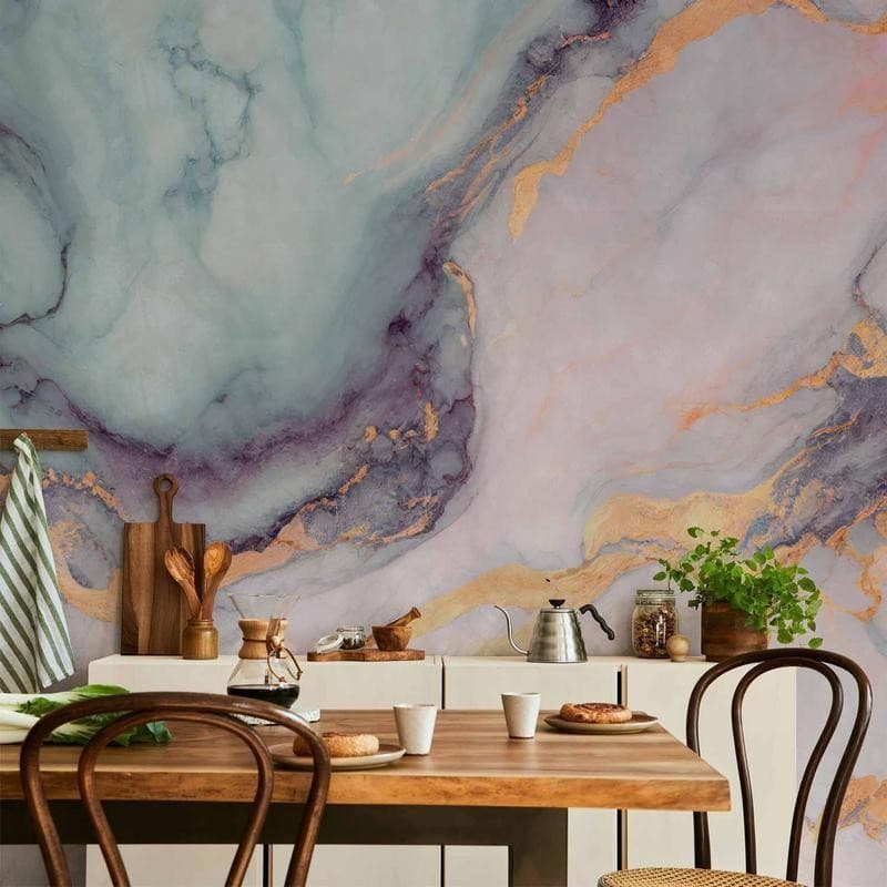 Carta da parati - Pastel Stones - Pink and Blue Marble-based Structures - 14