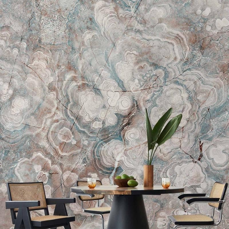 Carta da parati - Marble Flowers - Natural Stone Structures in Pastel Colours - 13