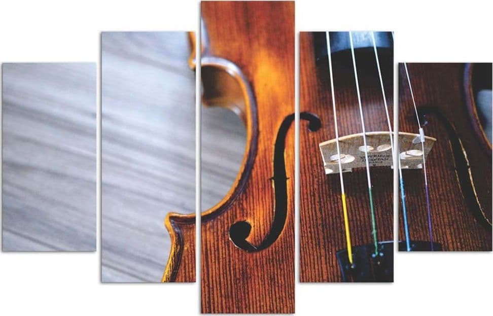 Quadri Quadro 5 pezzi Stampa su tela Musica per violino - 3