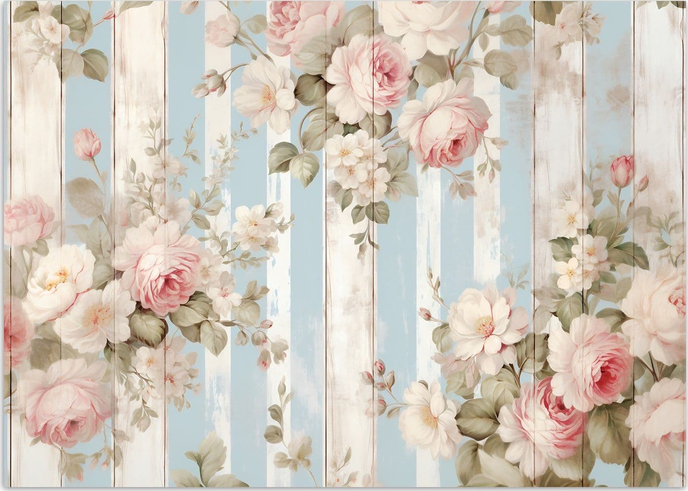 Carta Da Parati, Fiori shabby chic - 3