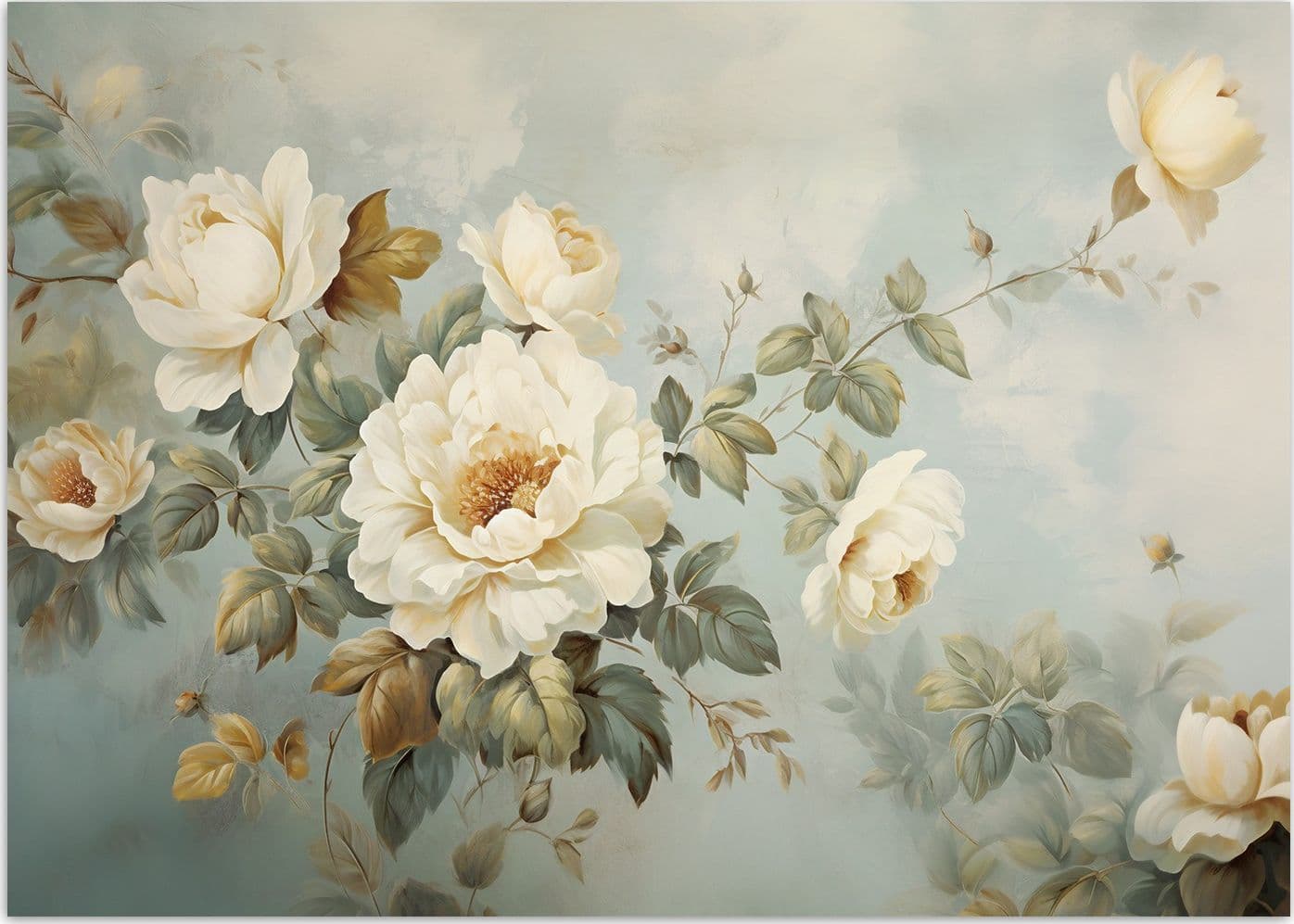 Carta Da Parati, Fiori di primavera vintage - 3