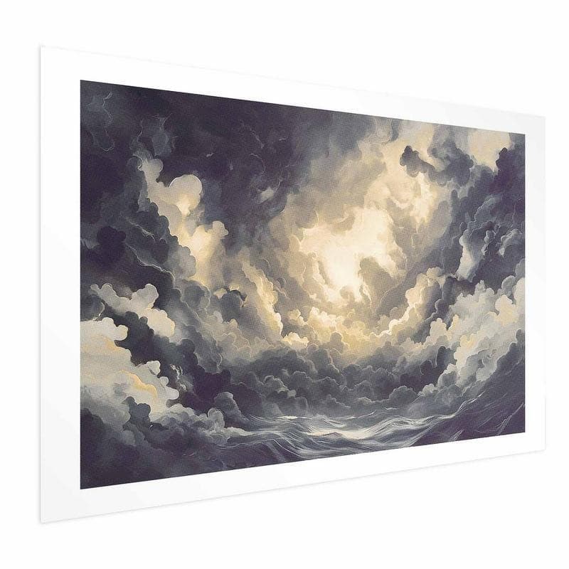 Poster - Epic Play of Light: The Sun Battling for Dominance Over the Clouds - 16