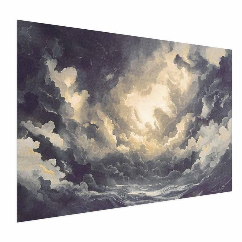 Poster - Epic Play of Light: The Sun Battling for Dominance Over the Clouds - 15