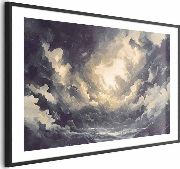 Poster - Epic Play of Light: The Sun Battling for Dominance Over the Clouds - 5