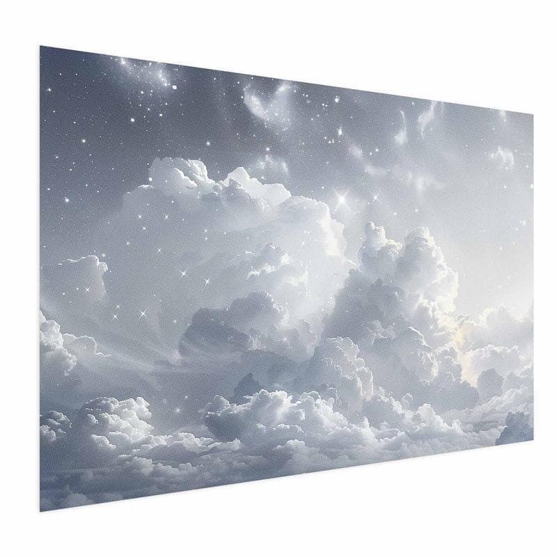 Poster - Astral Calm: Stars Scattered Over Delicate Clouds - 15