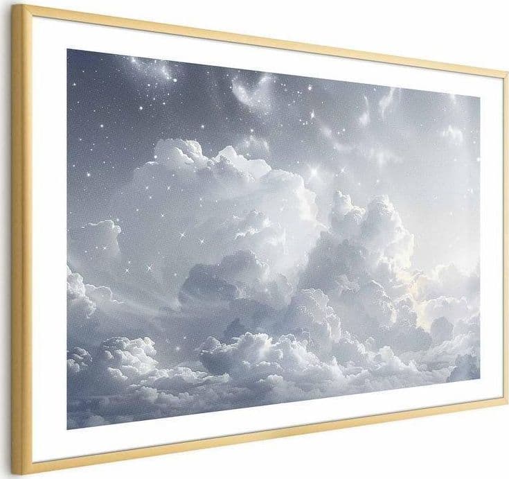 Poster - Astral Calm: Stars Scattered Over Delicate Clouds - 4