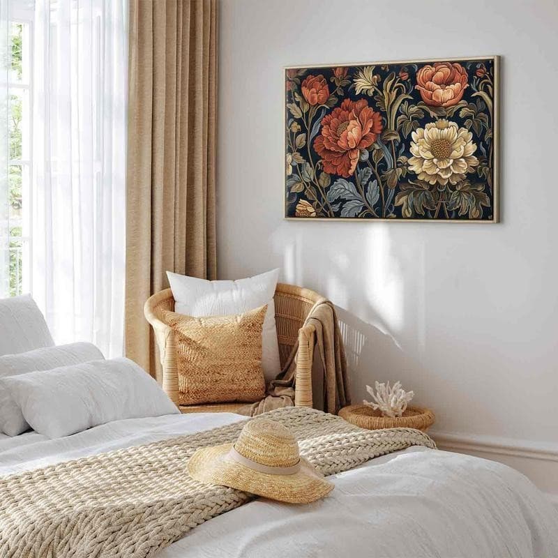 Quadro - Tapestry Large Flowers Retro Floral Motif in Kilim Style - 11