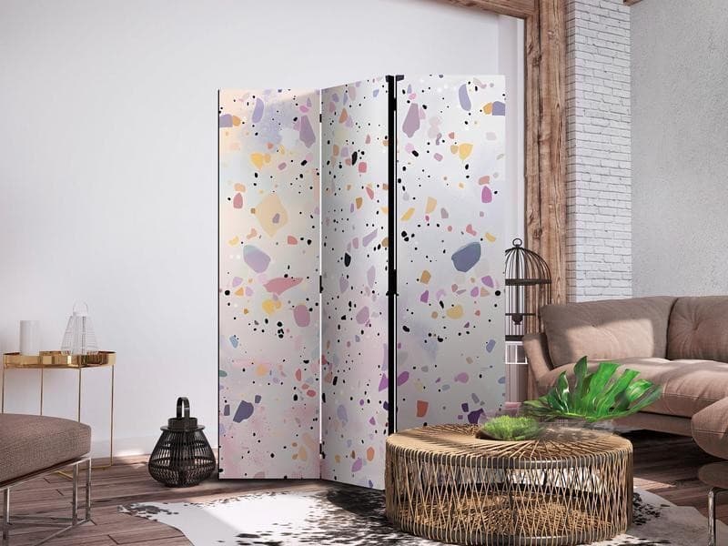 Paravento - Terrazzo in Confetti Style - Violet-Pink - Colorful Pattern - 3