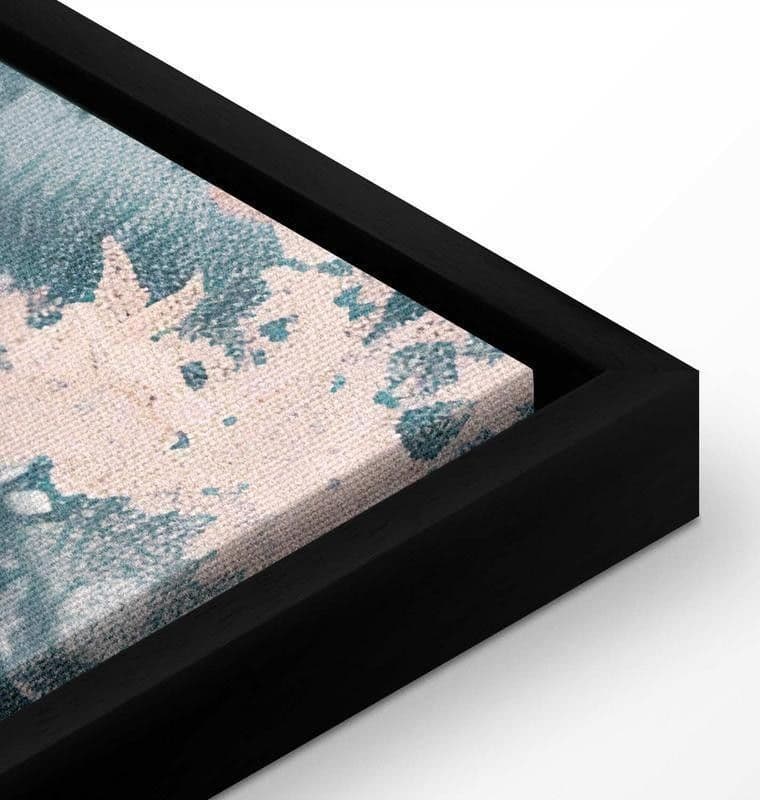 Quadro - Mountainous Coast with Trees and Rocks in Light Pastel Blues - 14