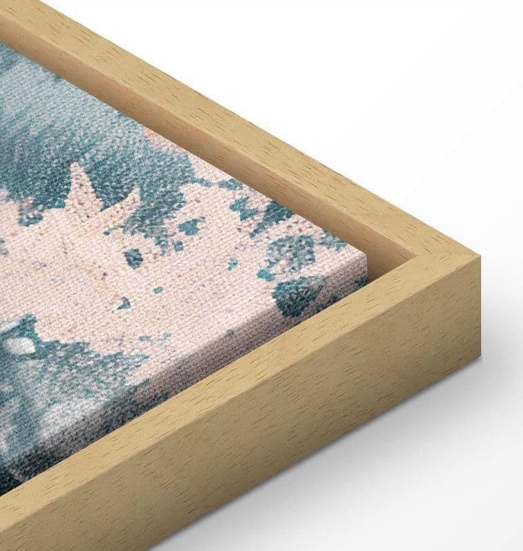 Quadro - Mountainous Coast with Trees and Rocks in Light Pastel Blues - 15