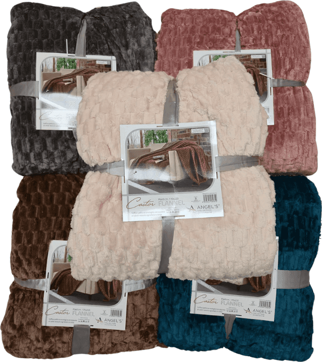 Plaid in flannel jacquard Double face Castor - 7