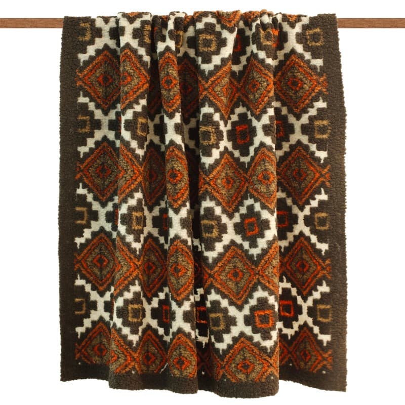 Plaid divano in lana cotta Lucrezia Ornamental - 3