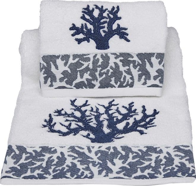 Set asciugamano bagno Vingi Ricami Coralli viso e ospite - 4