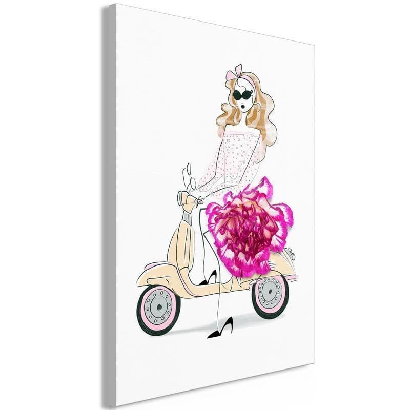 Quadro - Girl on a Scooter (1 Part) Vertical - 6