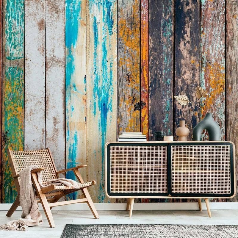 Fotomurale adesivo  Wooden Rainbow - 13
