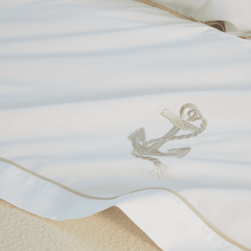 Lenzuola Matrimoniali Biancoperla Marino in Percalle di Cotone - 5