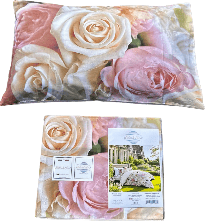 Lenzuolo Copriletto Matrimoniale Rose Botticelli Home in cotone - 2