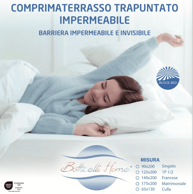 Coprimaterasso impermeabile Botticelli Home Block-Bed con angoli - 2