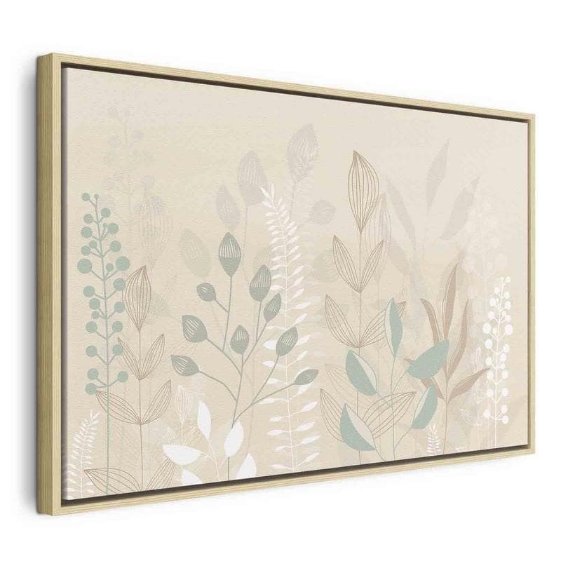 Quadro - Morning in the Meadow - Various Pastel Plants on a Beige Background - 22