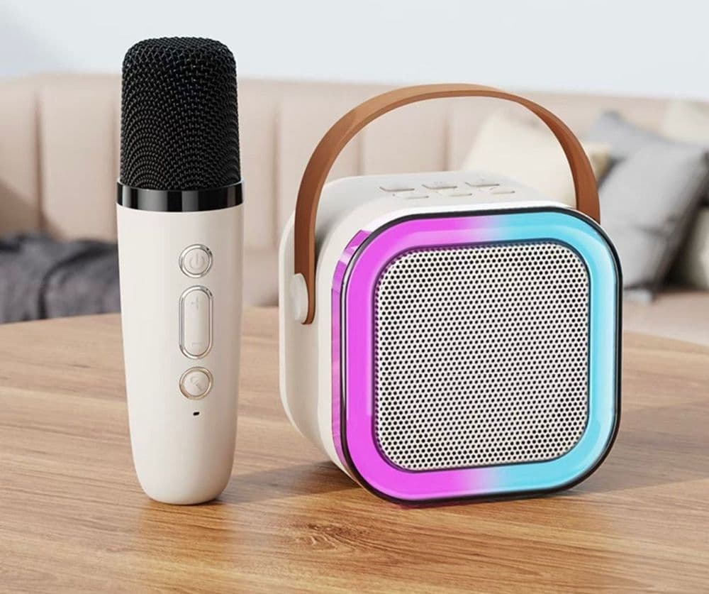 CASSA ALTOPARLANTE BLUETOOTH CON MICROFONO PROFESSIONALE AUDIO PICCOLA PER CASA KARAOKE - 13