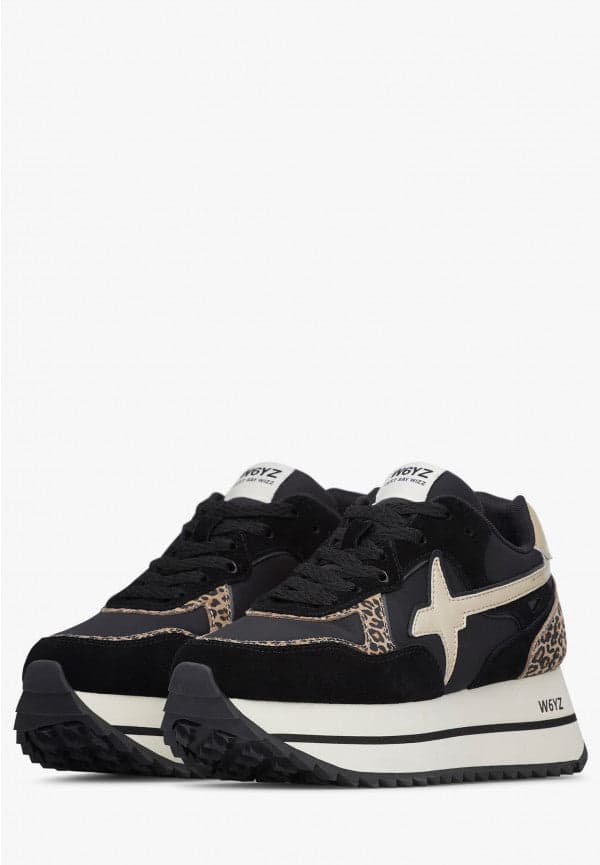W6yz scarpe donna Home  DEVA W. - Sneakers in tessuto tecnico e suede - Nero-Platino 2017405091A08. in Sneaker casual Broadway Red - Barletta, commercioVirtuoso.it
