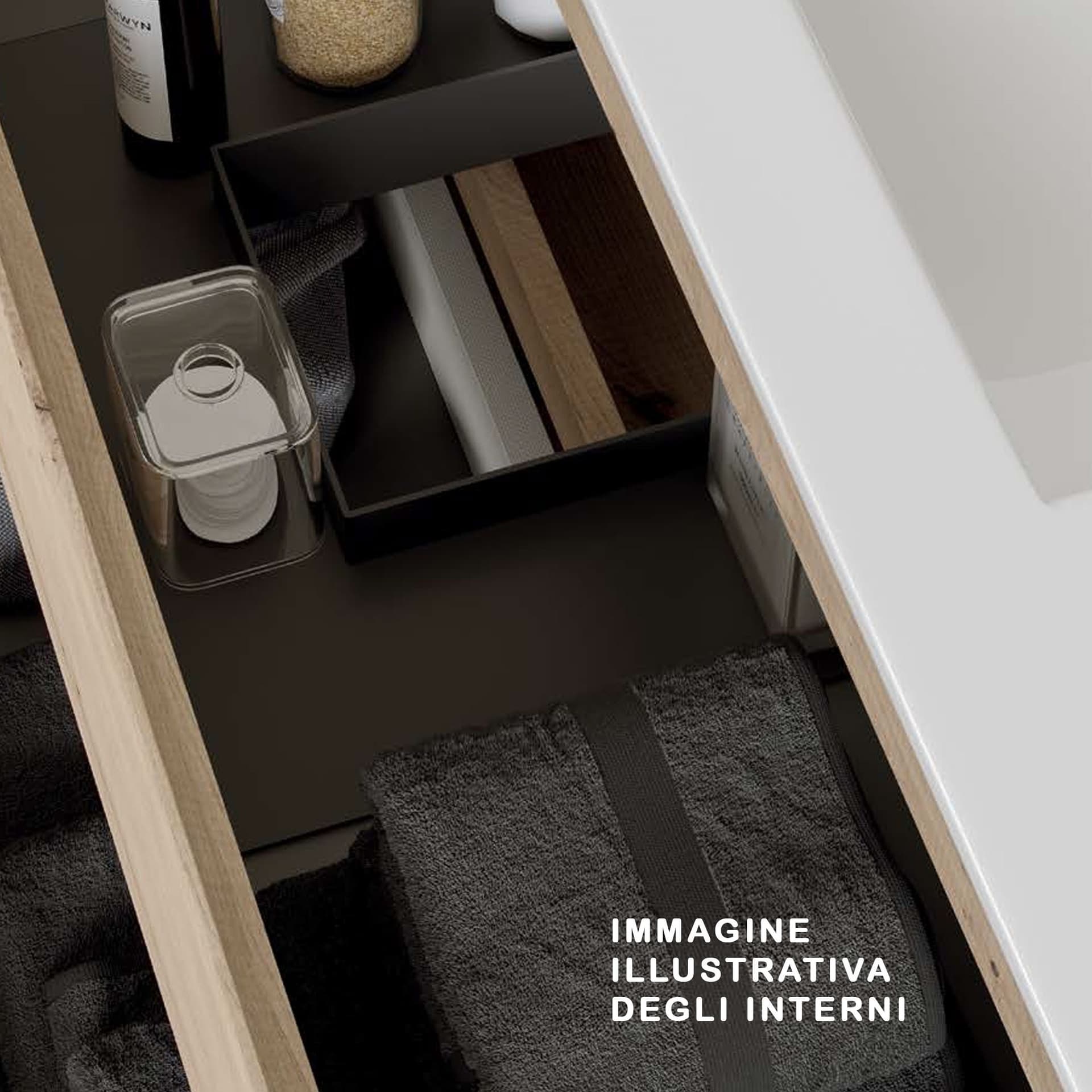Mobile bagno sospeso laccato bianco 60 80 100 - CAIRO - 4