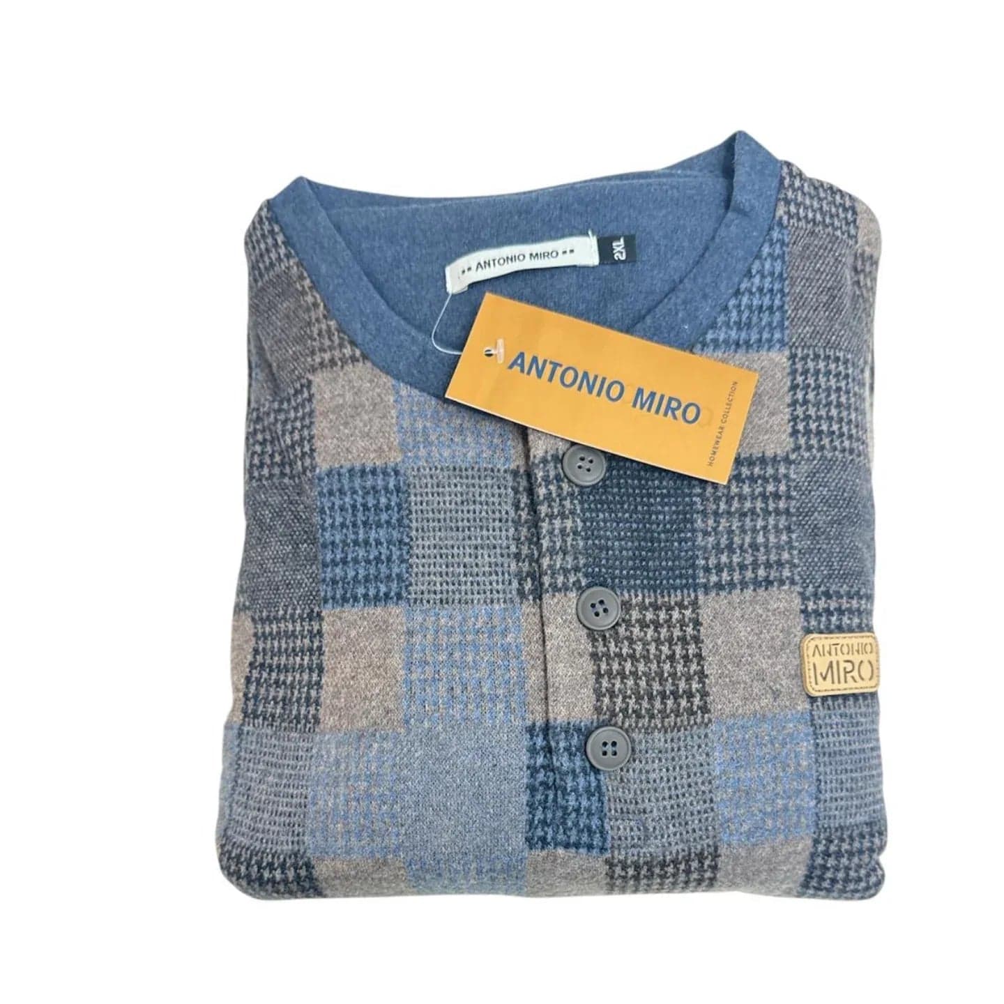 Pigiama Uomo Antonio Miró 63185 – Autunno/Inverno – Modello Serafino in Punto Milano - 3
