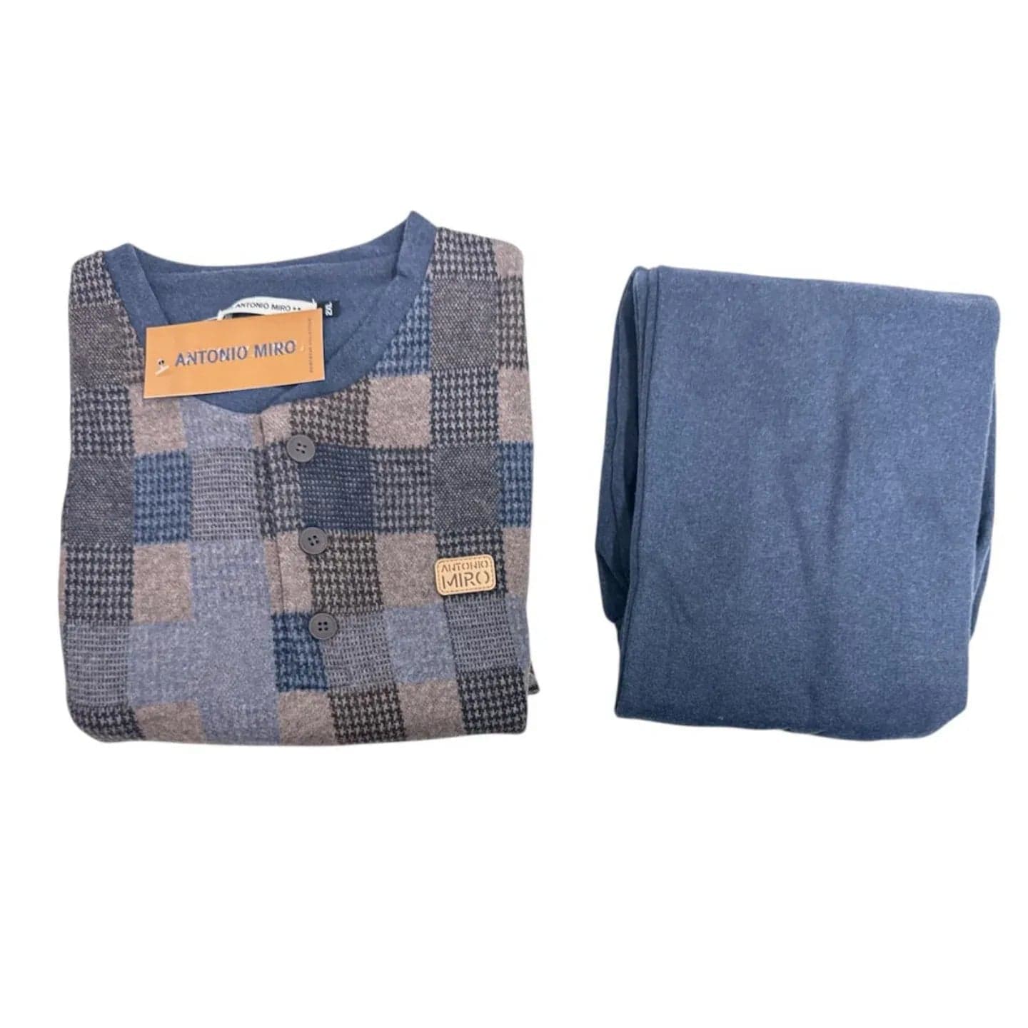 Pigiama Uomo Antonio Miró 63185 – Autunno/Inverno – Modello Serafino in Punto Milano - 2