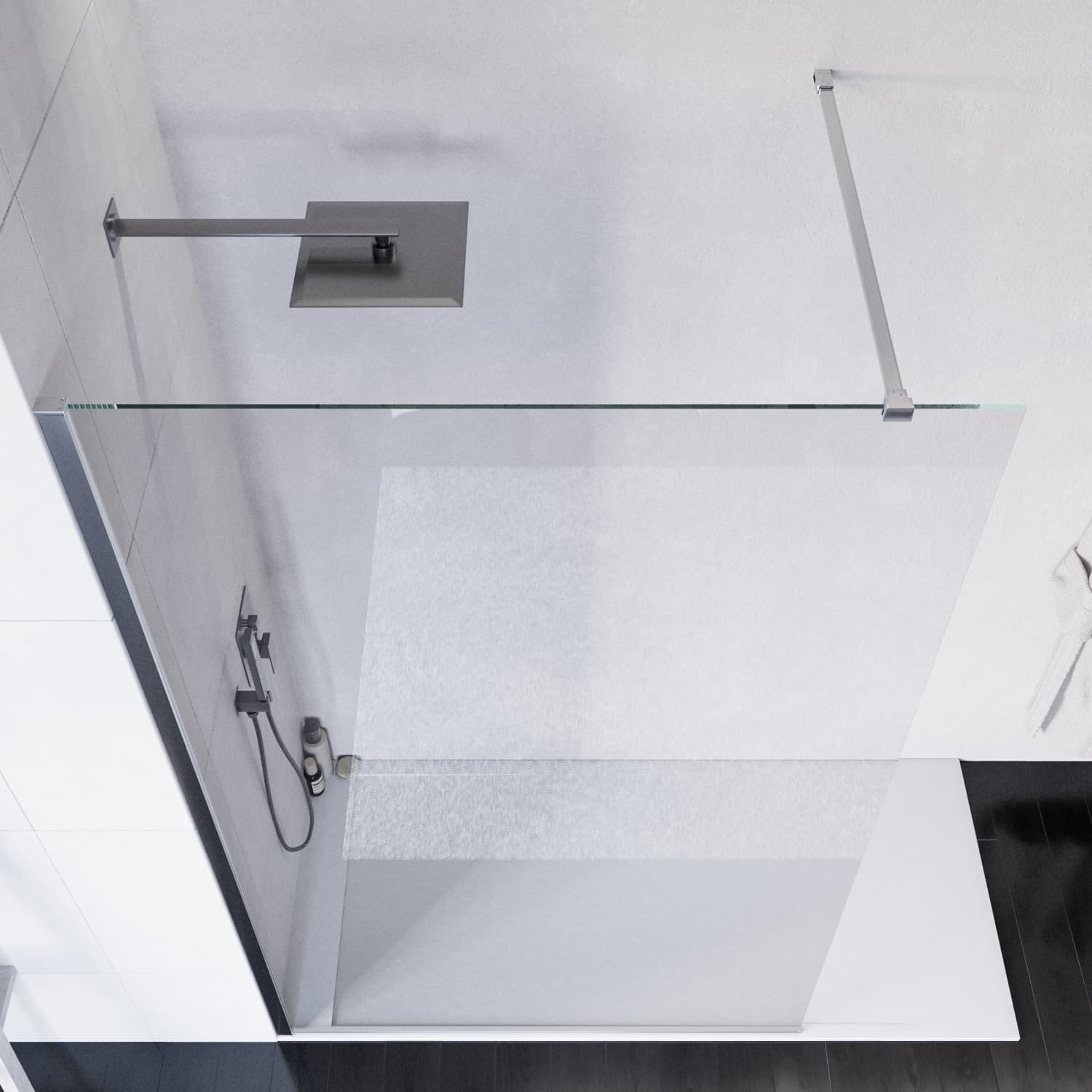 Doccia walk-in 80 cm h200 vetro 8mm anticalcare trasparente ISIDE - 5