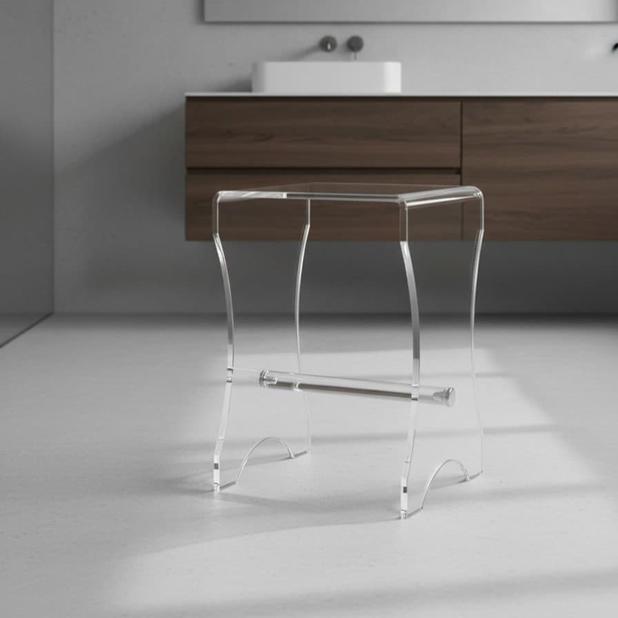 Sgabello da bagno in plexiglas - complementi bagno in Sgabelli Bottiglioni - Colle di Val d’Elsa, commercioVirtuoso.it