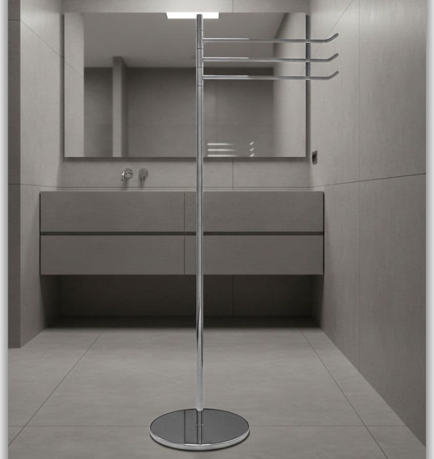 Piantana porta asciugamani bagno con porta salviette orientabili base rotonda - piantana bagno in Portasciugamani da terra Bottiglioni - Colle di Val d’Elsa, commercioVirtuoso.it