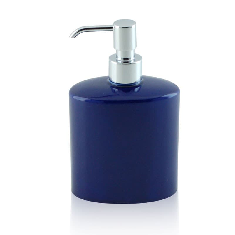 Dispenser - dosatore di sapone ovale da appoggio in ceramica e ottone cromato - accessori bagno - 5