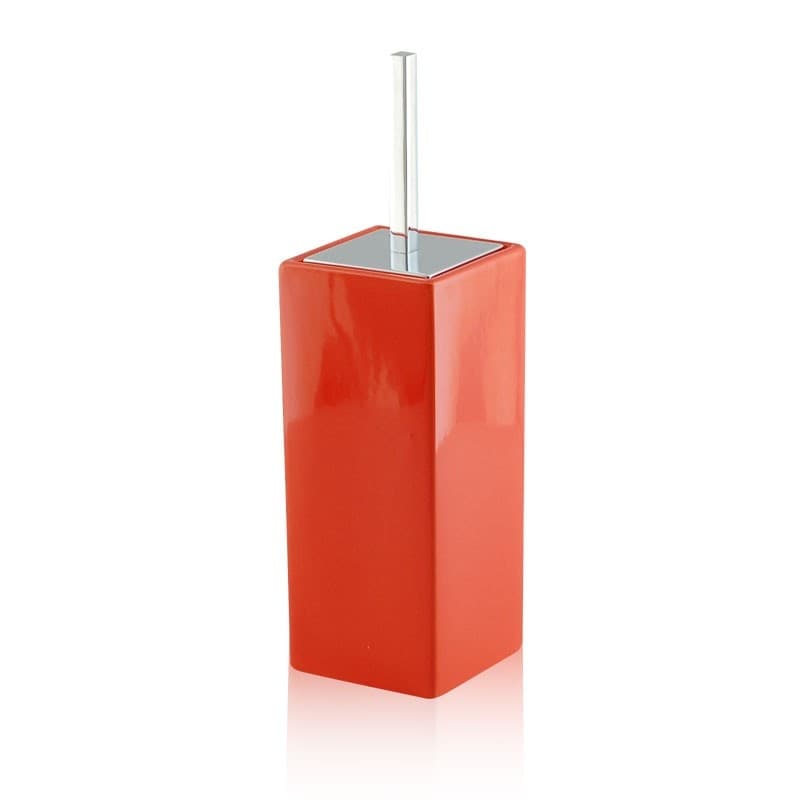 Porta scopino da bagno quadrato a terra - pavimento in ceramica e ottone cromato in Scopini e porta scopini Bottiglioni - Colle di Val d’Elsa, commercioVirtuoso.it