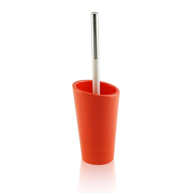 Porta scopino da bagno a terra - pavimento in ceramica e ottone cromato - 5