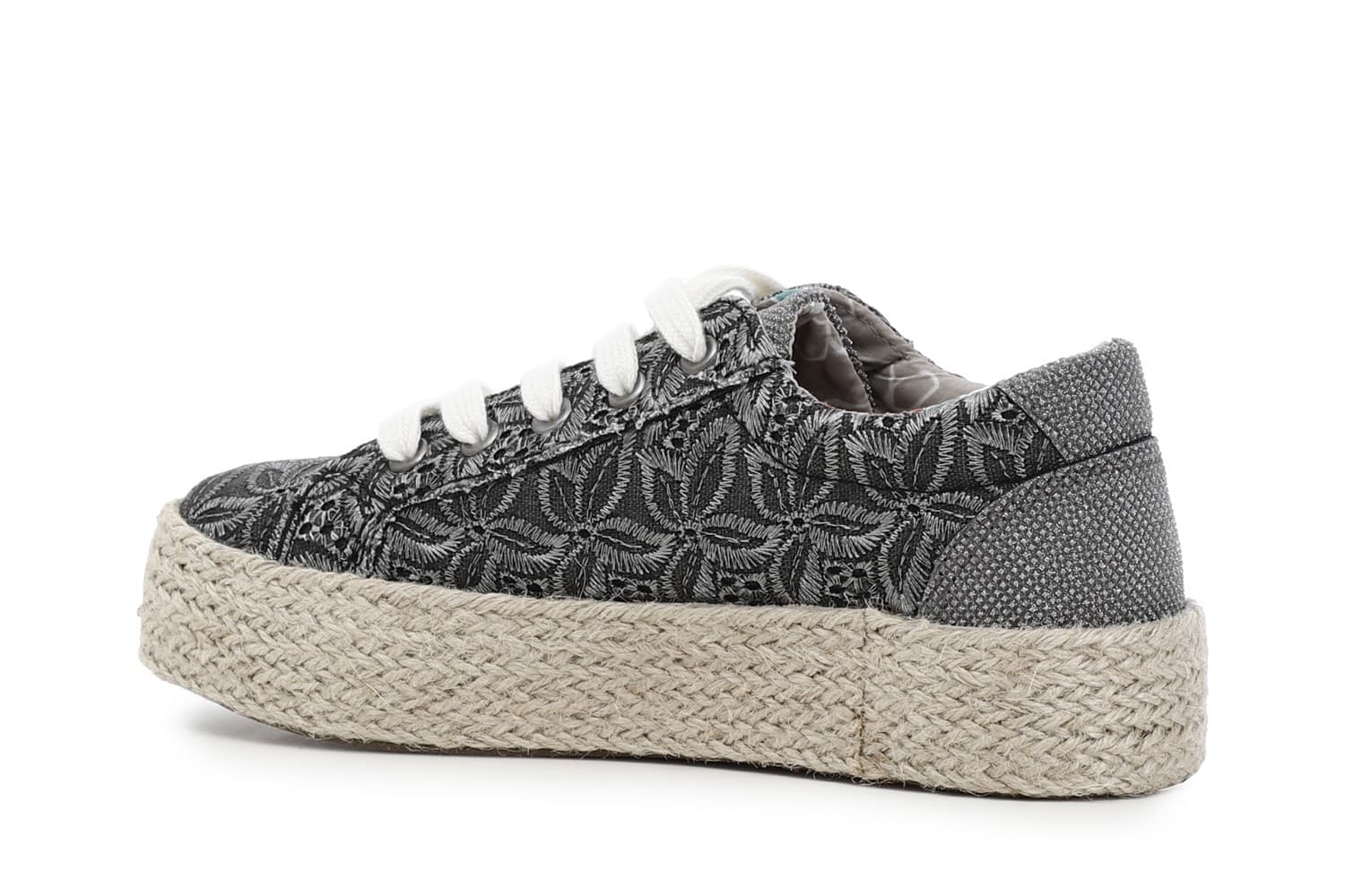 SNEAKER FASCIA CORDA IN CANVAS RICAMATO - 5