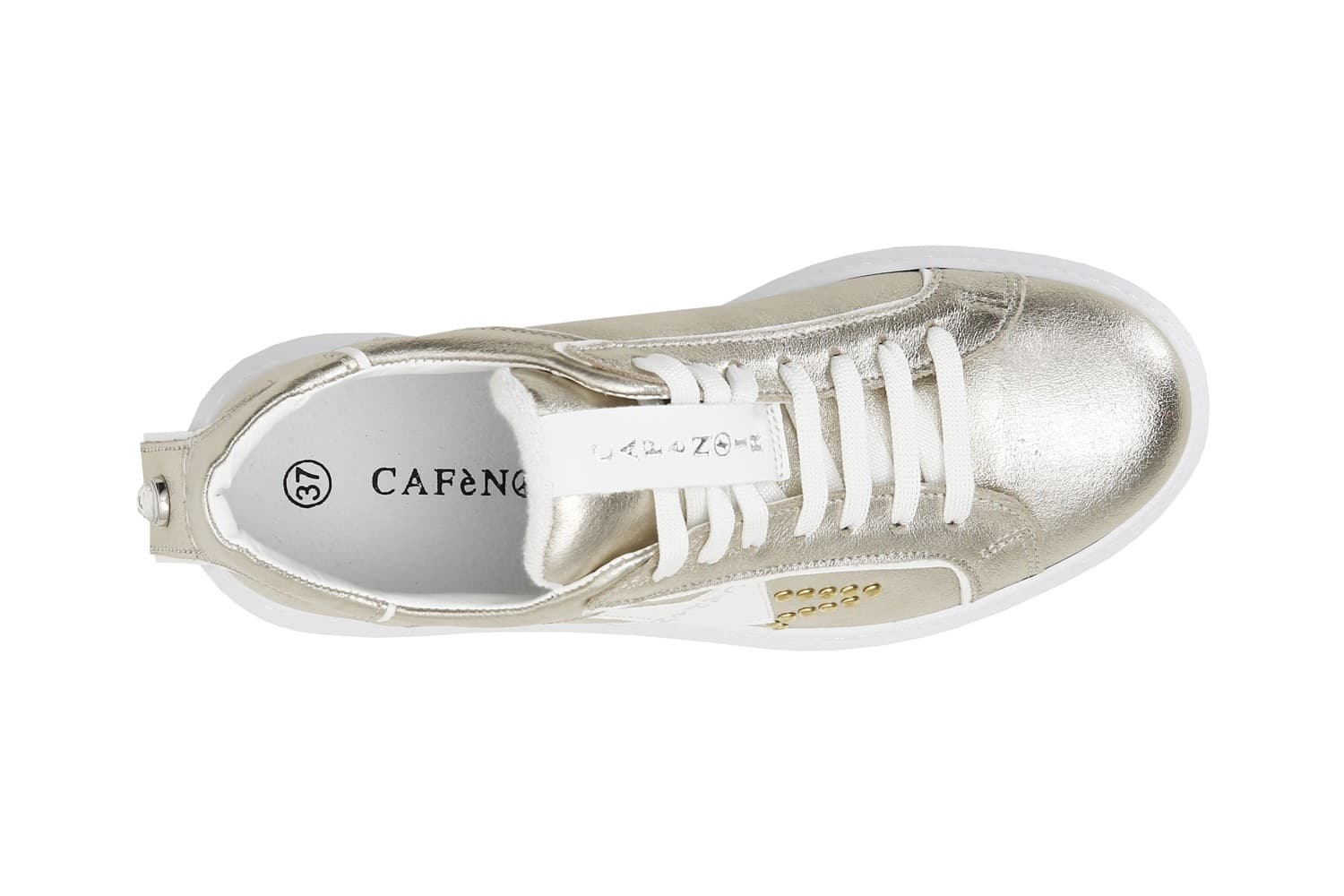SNEAKERS IN PELLE METALLIZZATA CON STELLA - 6