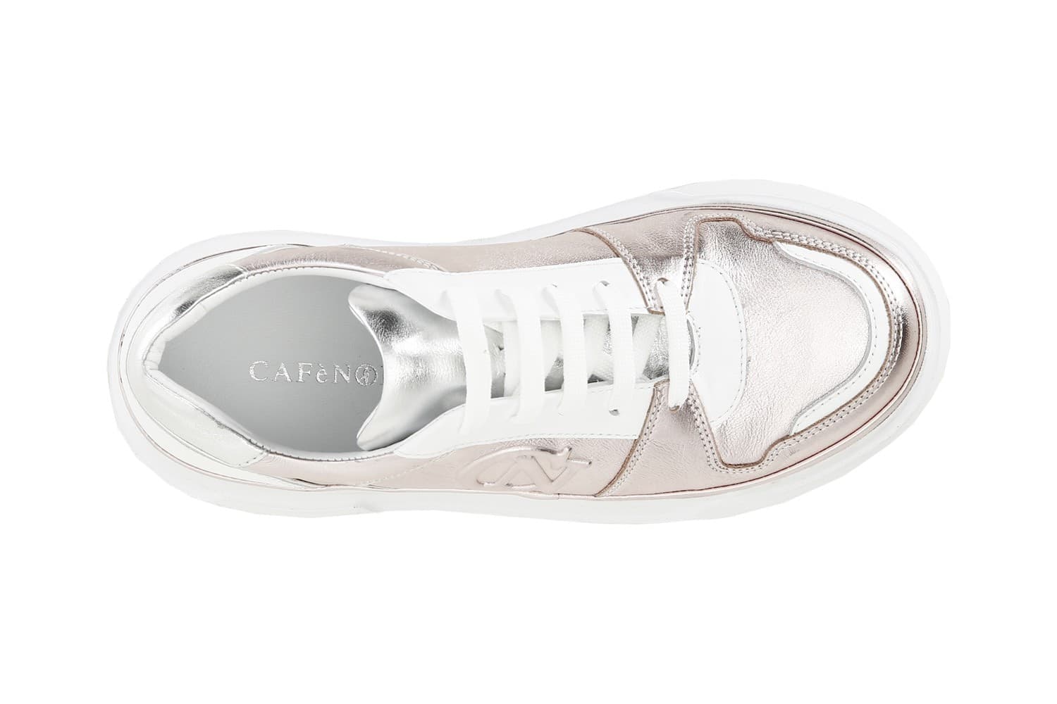 SNEAKERS IN PELLE METALLIZZATA CON LOGOIN RILIEVO - 11