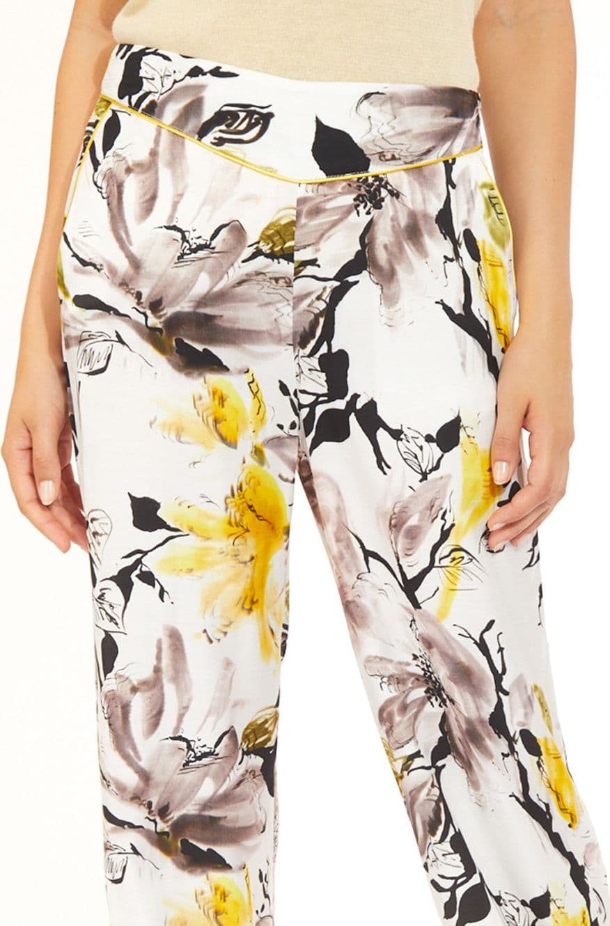 PANTALONE PALAZZO STAMPATO CON BORDI A CONTRASTO - 3