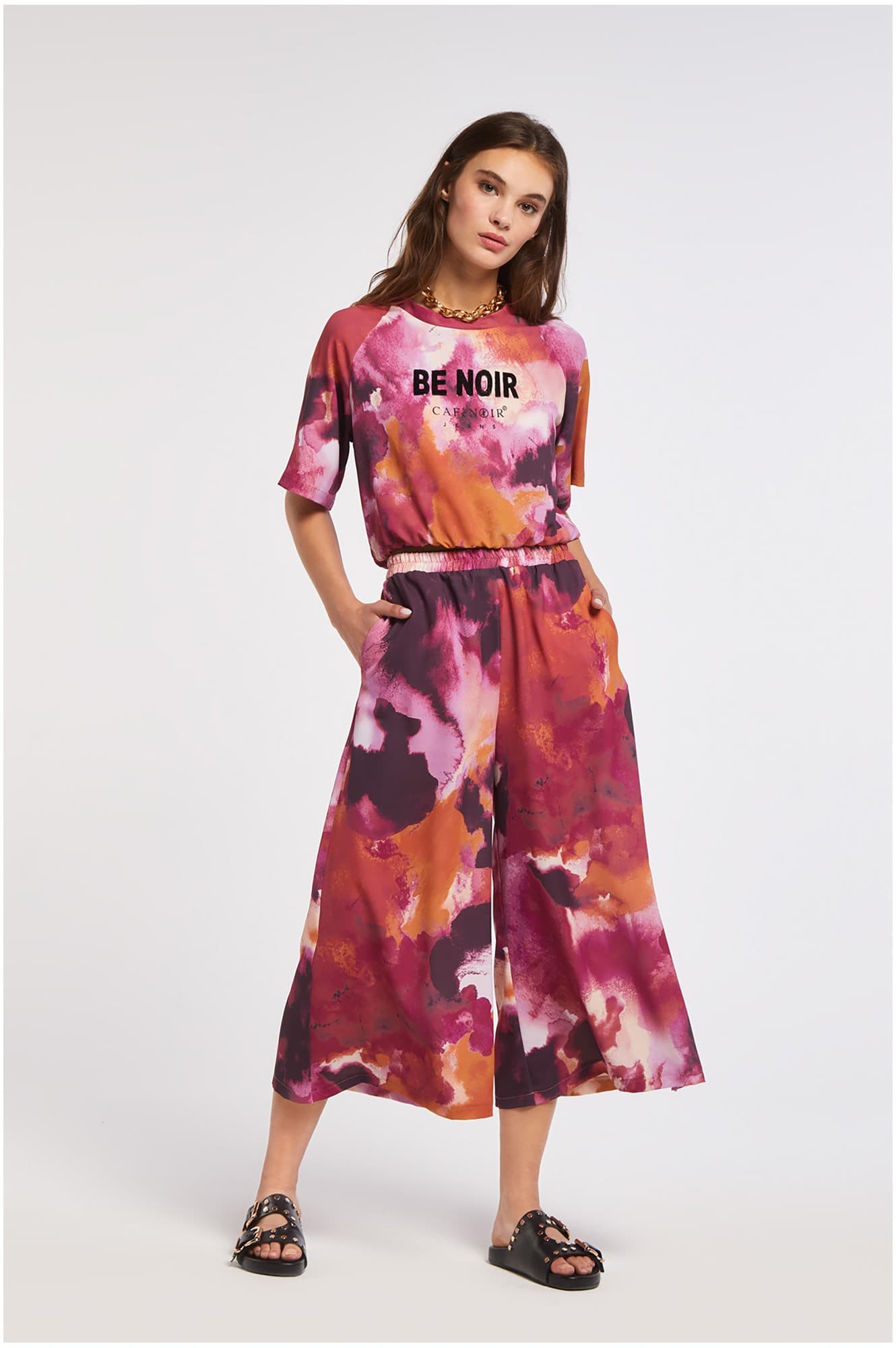 PANTALONE CULOTTE STAMPATO  CON ELASTICO - 4