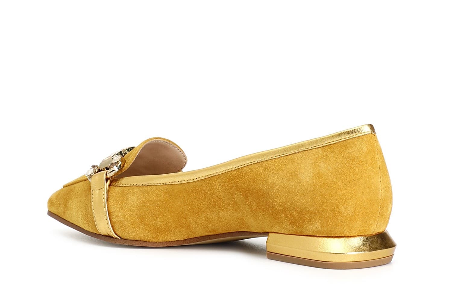 MOCASSINO IN PELLE SCAMOSCIATA CON MORSETTO STRASS - 8