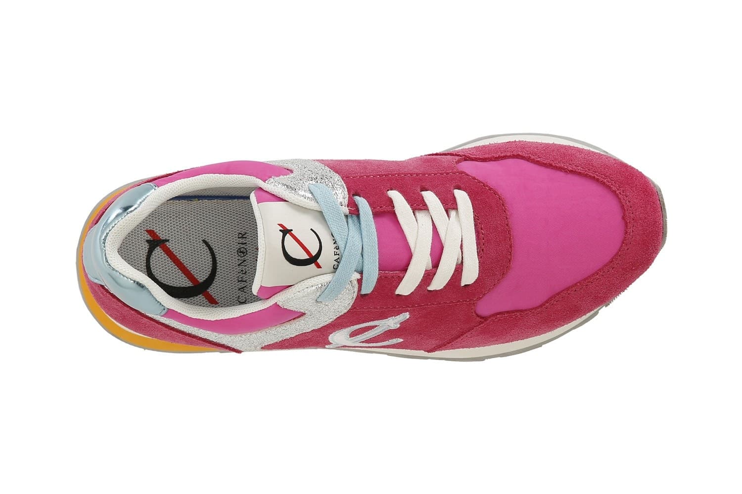SNEAKERS IN PELLE SCAMOSCIATA E TESSUTOCON RIPORTI GLITTER - 12