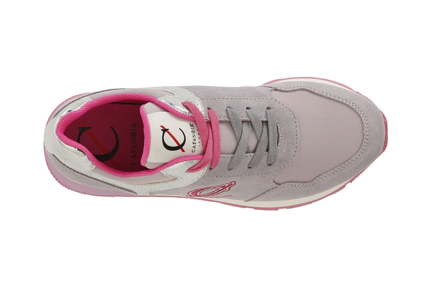 SNEAKERS IN PELLE SCAMOSCIATA E TESSUTOCON RIPORTI GLITTER - 9