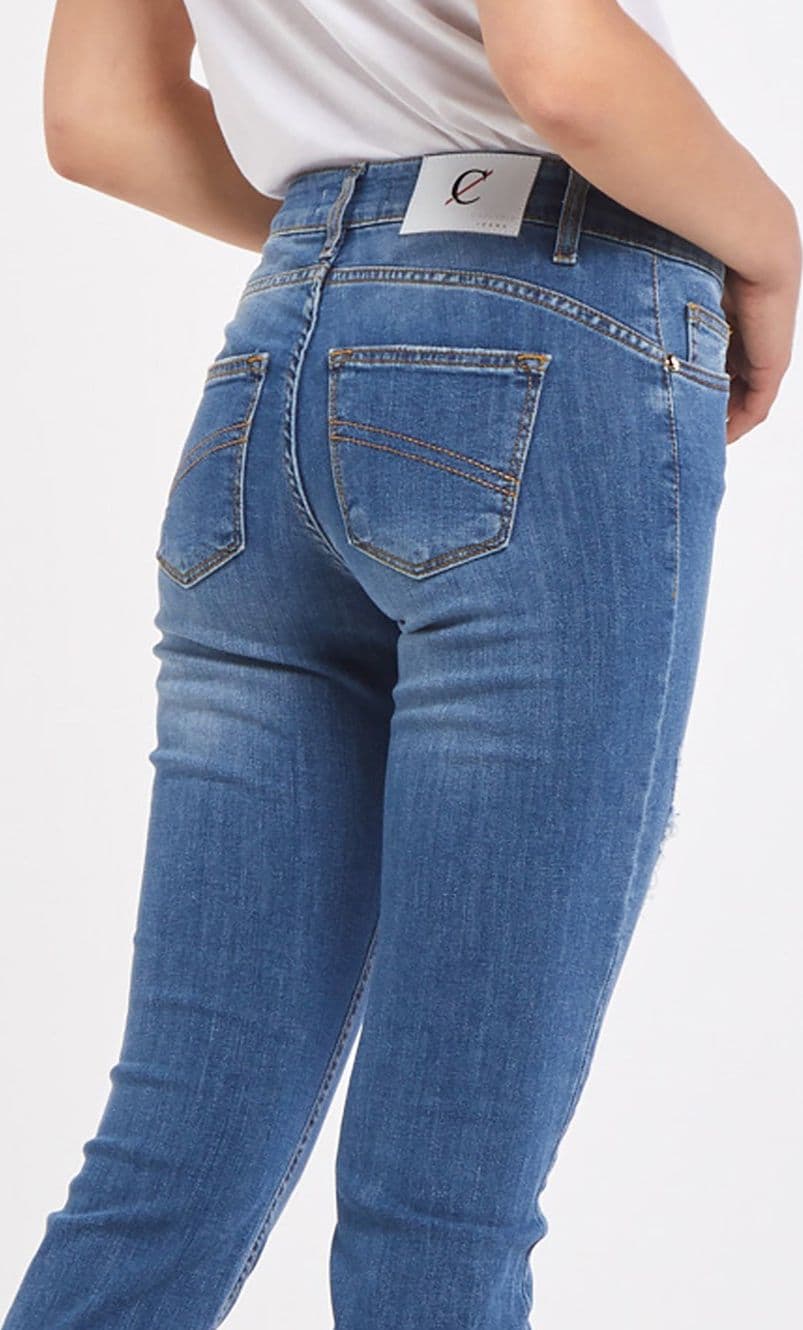 PANTALONE SLIM CON ROTTURE - 3
