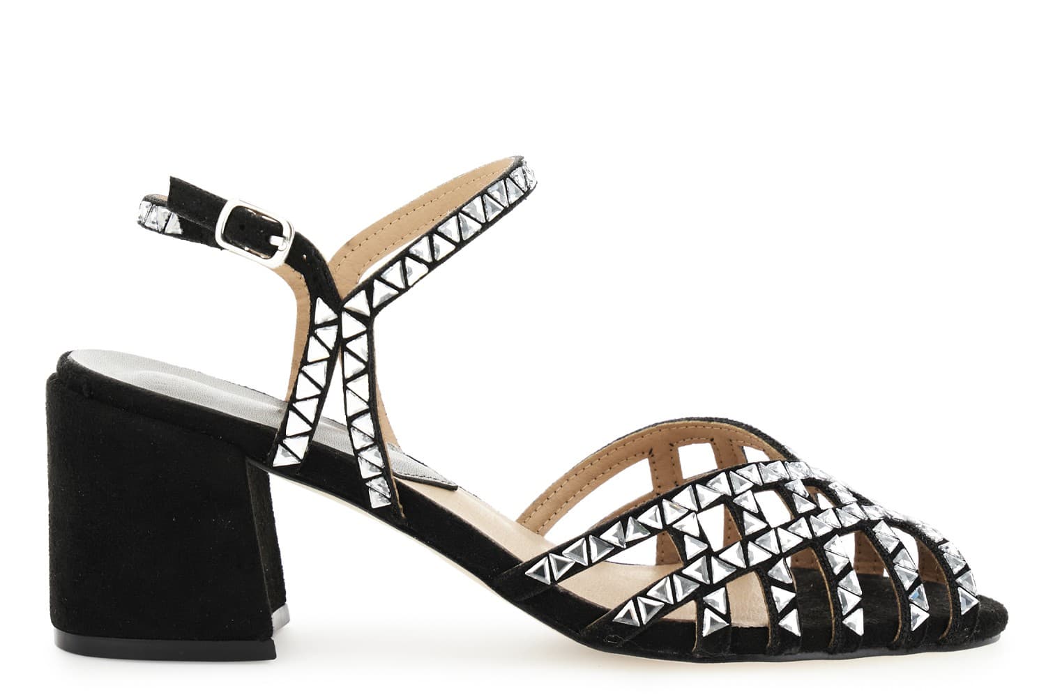SANDALO GABBIA CON STRASS TRIANGOLO - 12