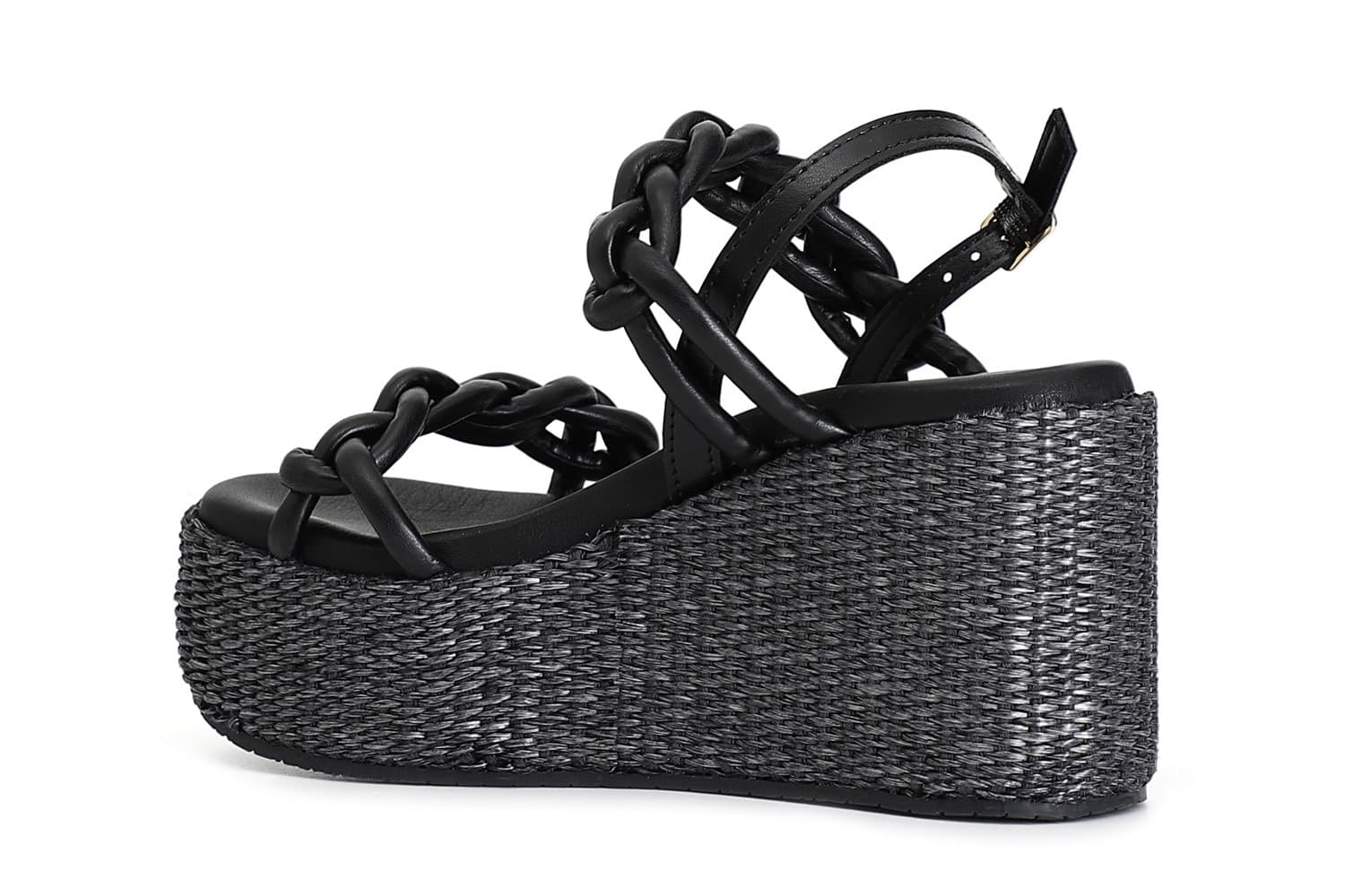 SANDALO FRATE SU ZEPPA FASCIA RAFIA - 5