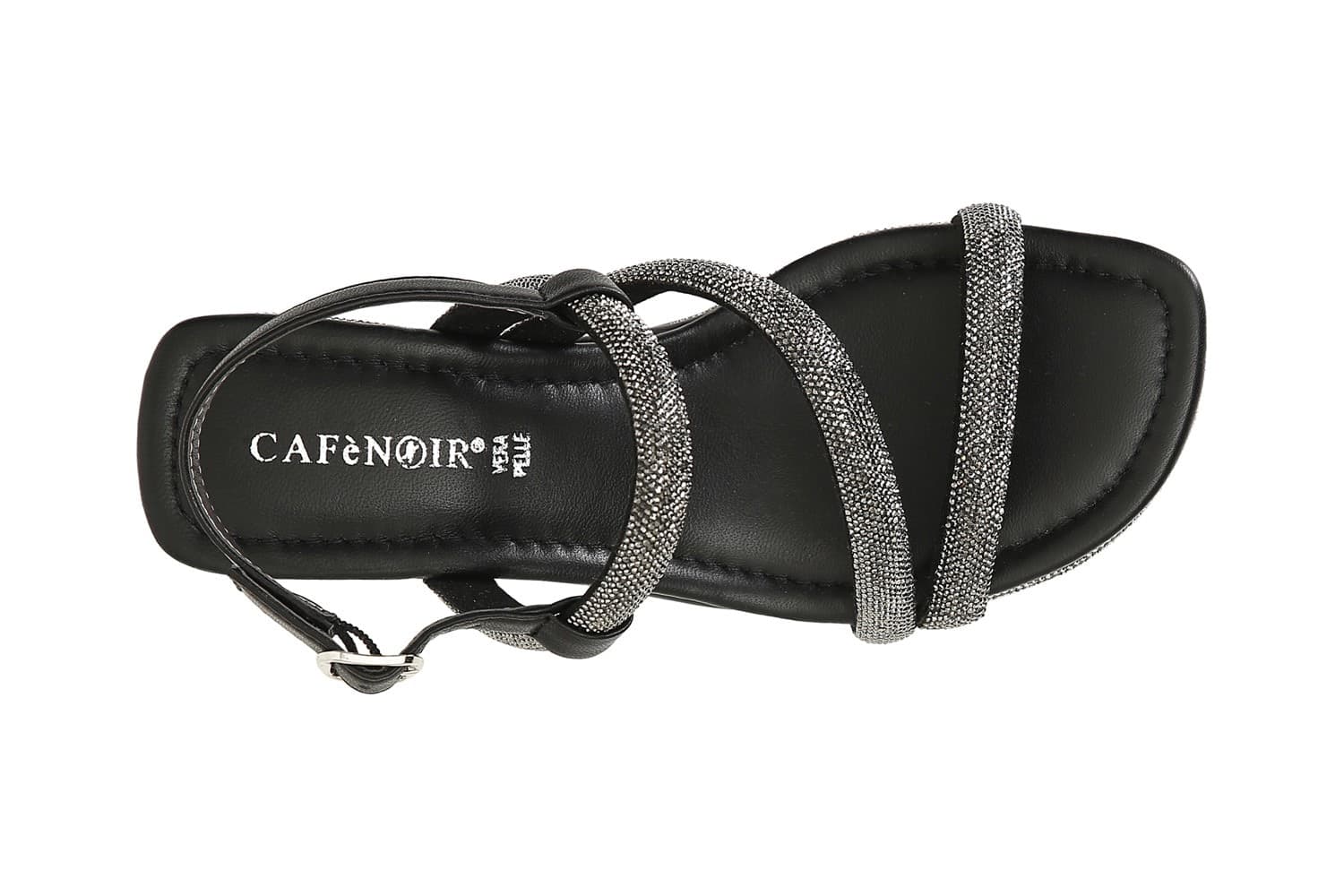 SANDALO STRASS CON ZEPPA RIGHE STRASS - 3