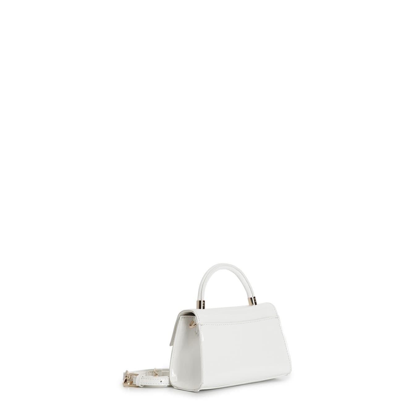 BORSA A MANO EFFETTO VERNICE CON PATTINA LOGO TONO SU TONO - 8