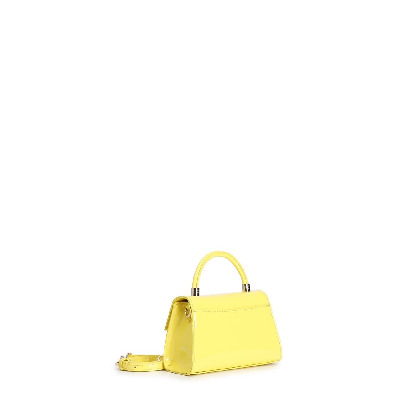 BORSA A MANO EFFETTO VERNICE CON PATTINA LOGO TONO SU TONO - 10