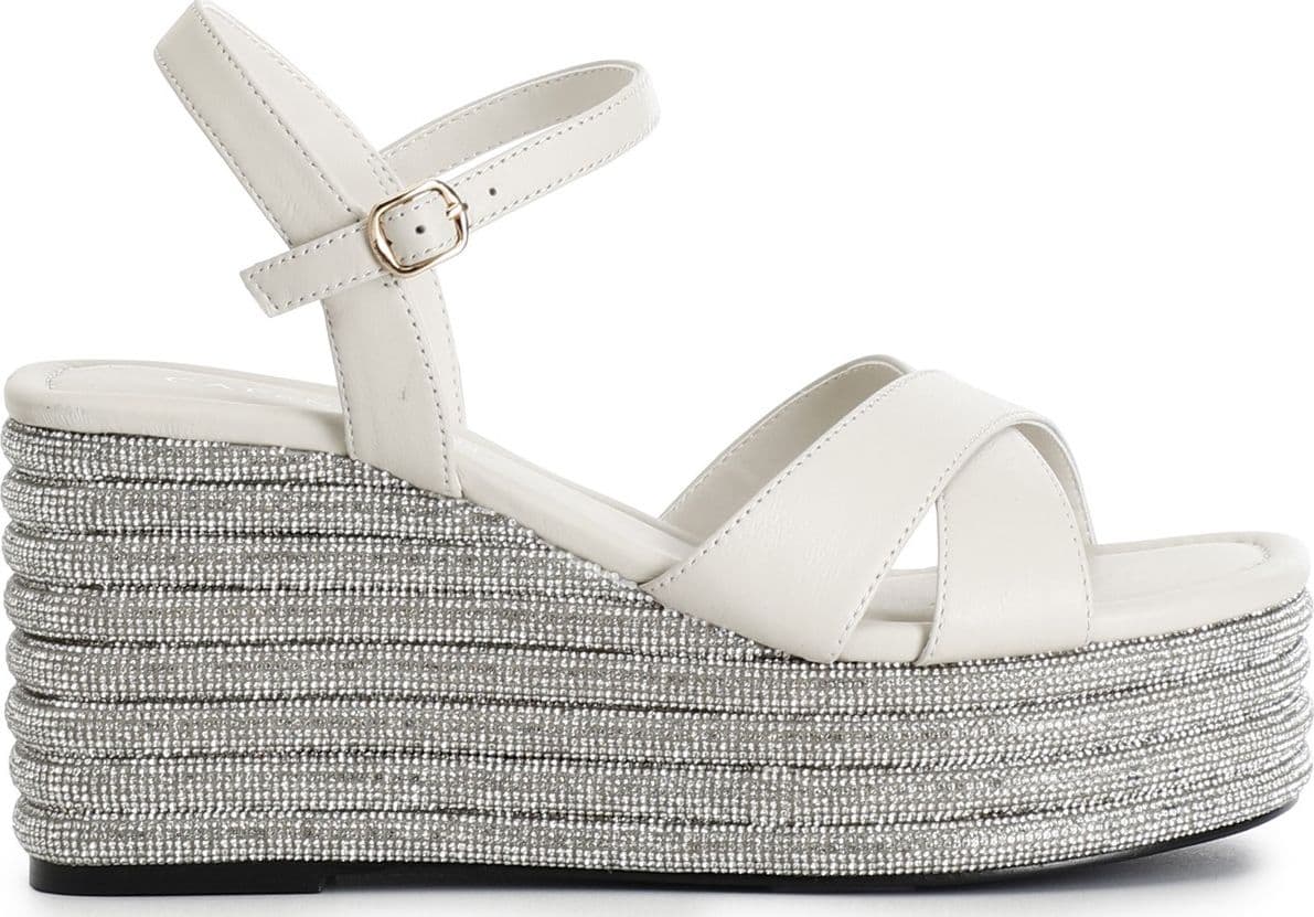 SANDALO INCROCIO IN NAPPA CON ZEPPA STRASS - 4